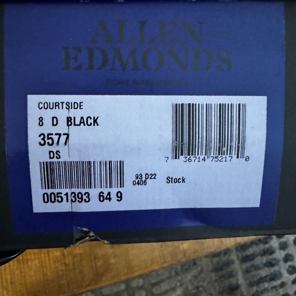 Allen Edmonds Courtside Black leather low top Men's Sneakers NWT NIB 8 D - Picture 8 of 10